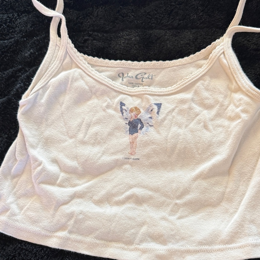 Brandy Melville Cream Fairy Graphic Tank